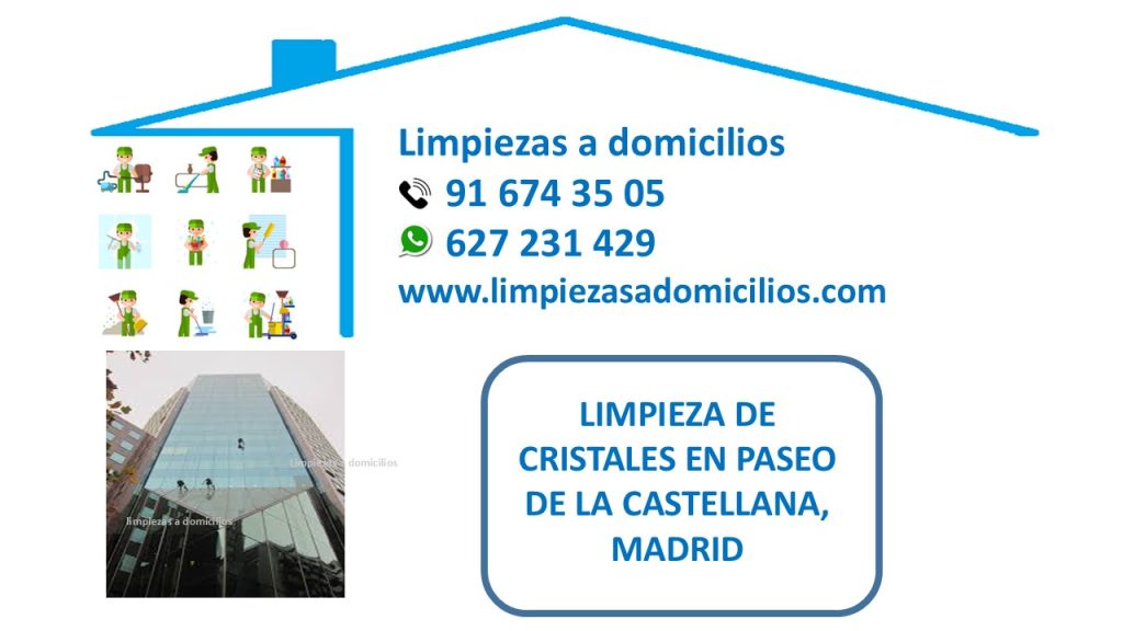 LIMPIEZA DE CRISTALES EN PASEO DE LA CASTELLANA, MADRID